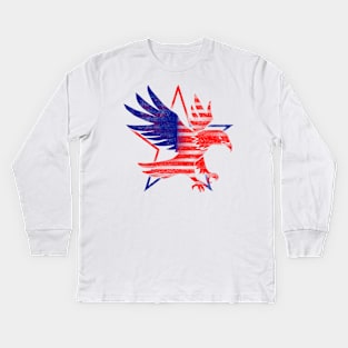4th July Eagle Kids Long Sleeve T-Shirt